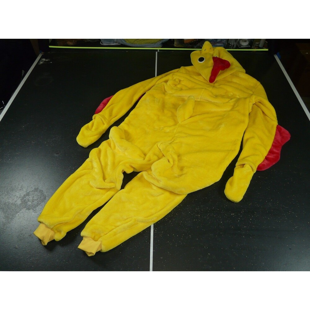 Yellow Red Chicken Unisex Adult Large Animal Cosplay Costume Kigurumi Jumpsuit - Picture 9 of 15